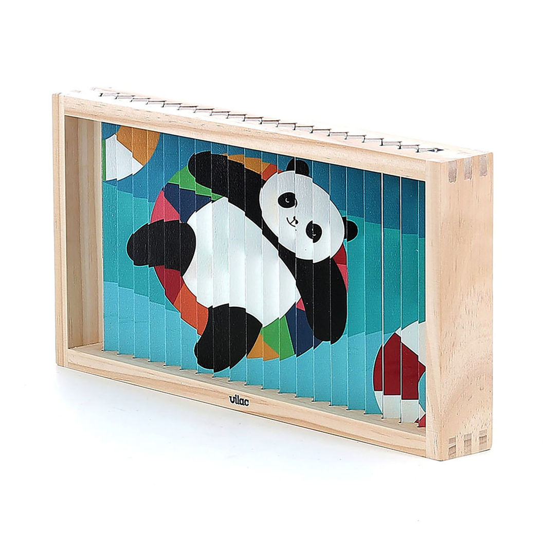 Vilac Agamografisk puslespill med 20 brikker, 4-dimensjonalt design – Dyr