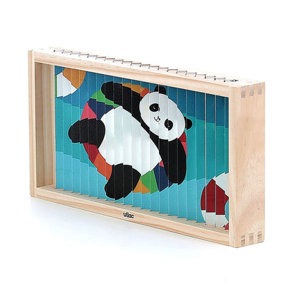 Vilac Agamografisk puslespill med 20 brikker, 4-dimensjonalt design – Dyr