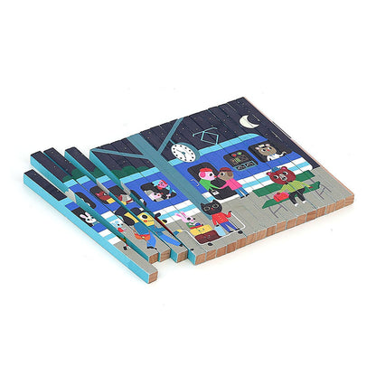 Vilac Agamografisk puslespill med 20 brikker, 4-dimensjonalt design - Transport