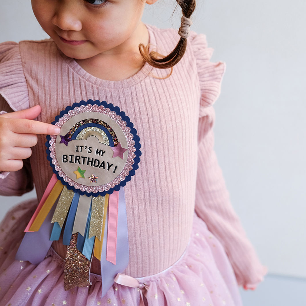 Mimi &amp; Lula Badge, Birthday Unicorn