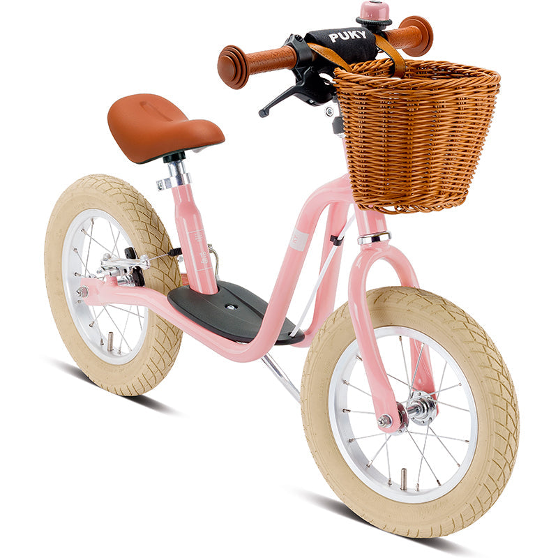Puky Løbecykel LR XL Classic, Retro rose, med cykelkurv og håndbremse
