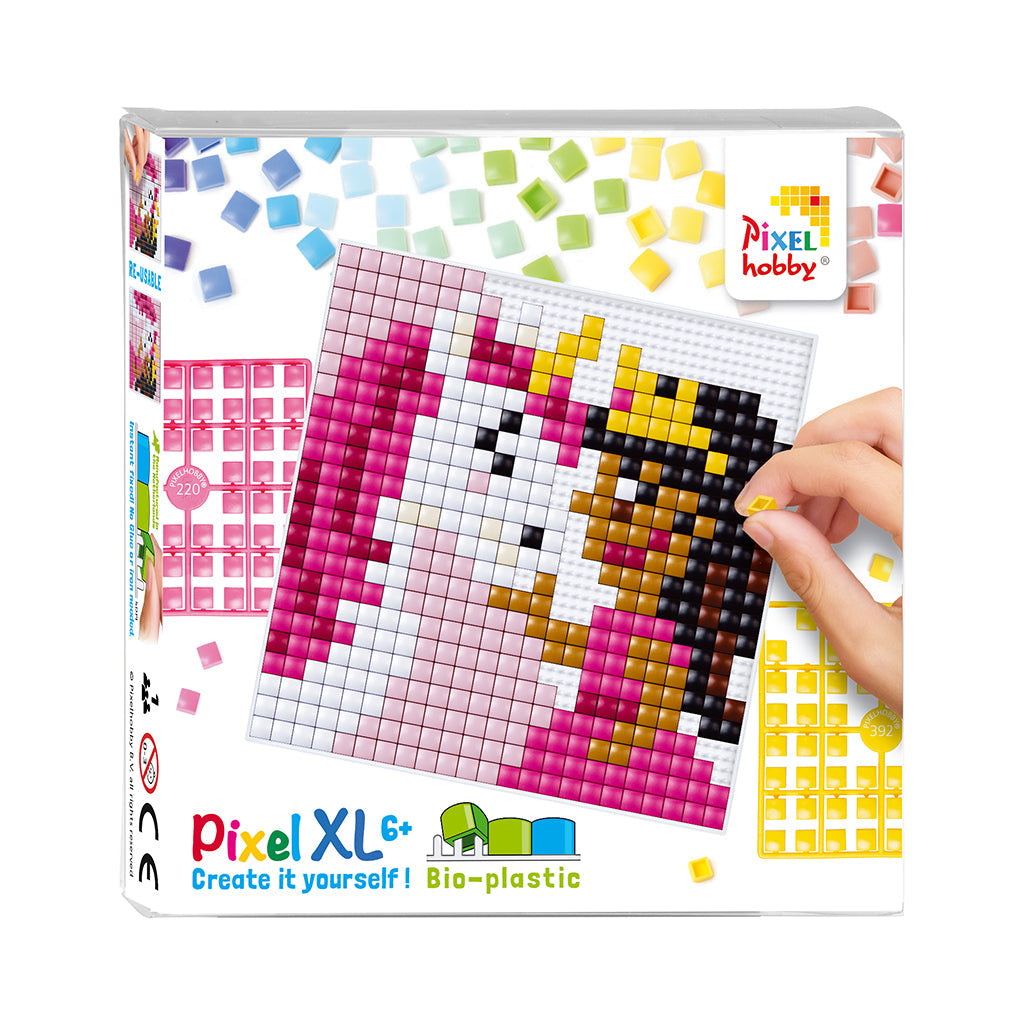 Pixelmosaikk, XL perler, basissett - Prinsesse