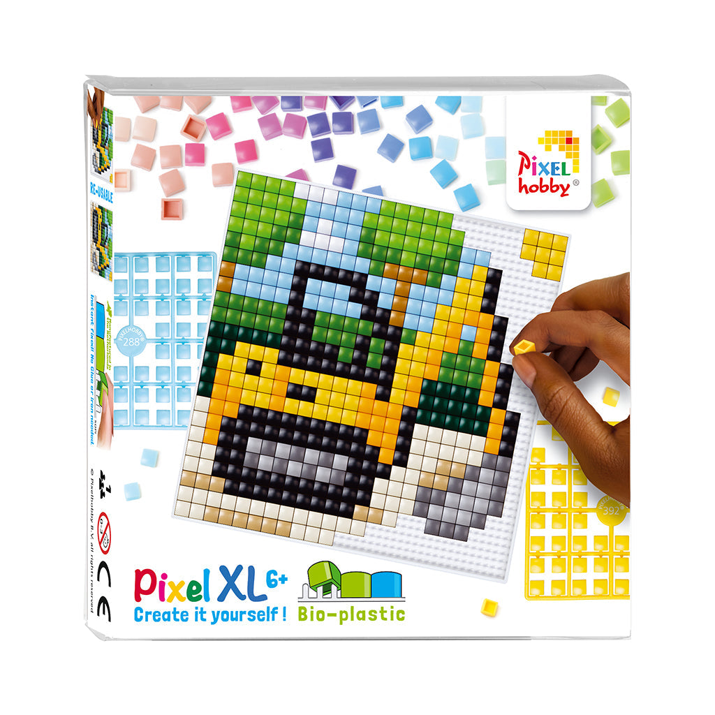 Pixelmosaikk, XL mosaikkperler, startsett - Gravemaskin