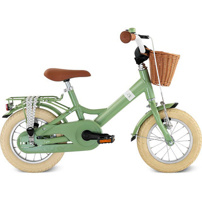 Puky Youke Classic cykel m. håndbremse og cykelkurv, 12" - Retro green - Fra 3 år
