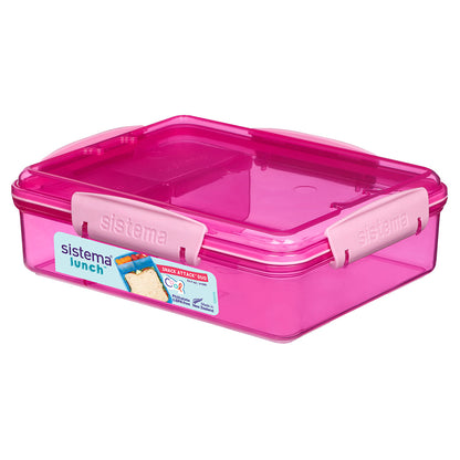 Sistema Snack Attack Duo madkasse 975 ml i pink farve