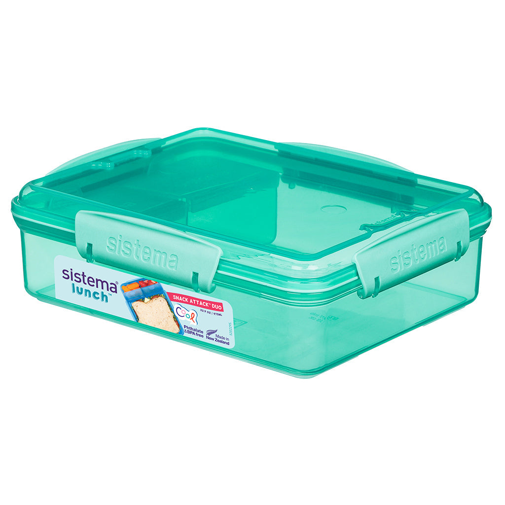 Sistema Snack Attack Duo lunsjboks 975 ml, Teal