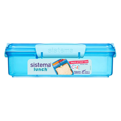 Sistema Snack Attack Duo lunsjboks 975 ml, blå