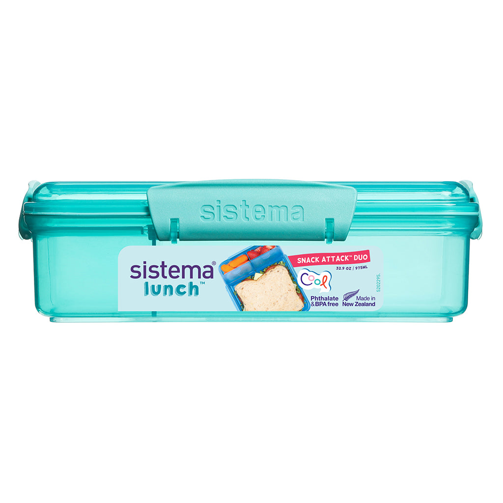 Sistema Snack Attack Duo lunsjboks 975 ml, Teal