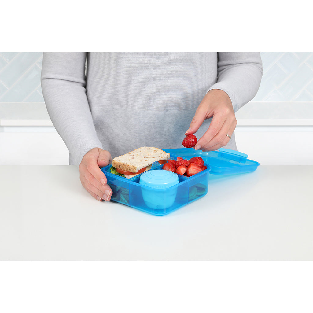 Sistema Bento Cube matboks m 3 rom og en beholder, 1.25L - Blue