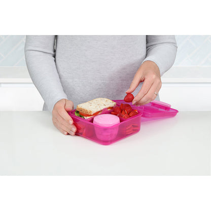 Sistema Bento Cube matboks m 3 rom og en beholder, 1.25L - Pink