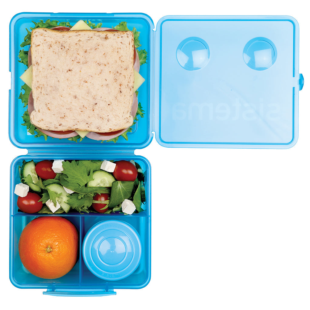 Sistema Lunch Cube max lunsj, matboks m 4 rom og en beholder, Blue