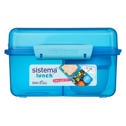 Sistema Lunch Cube max lunsj, matboks m 4 rom og en beholder, Blue