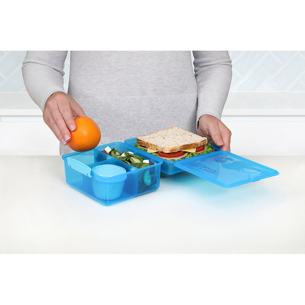 Sistema Lunch Cube max lunsj, matboks m 4 rom og en beholder, Blue