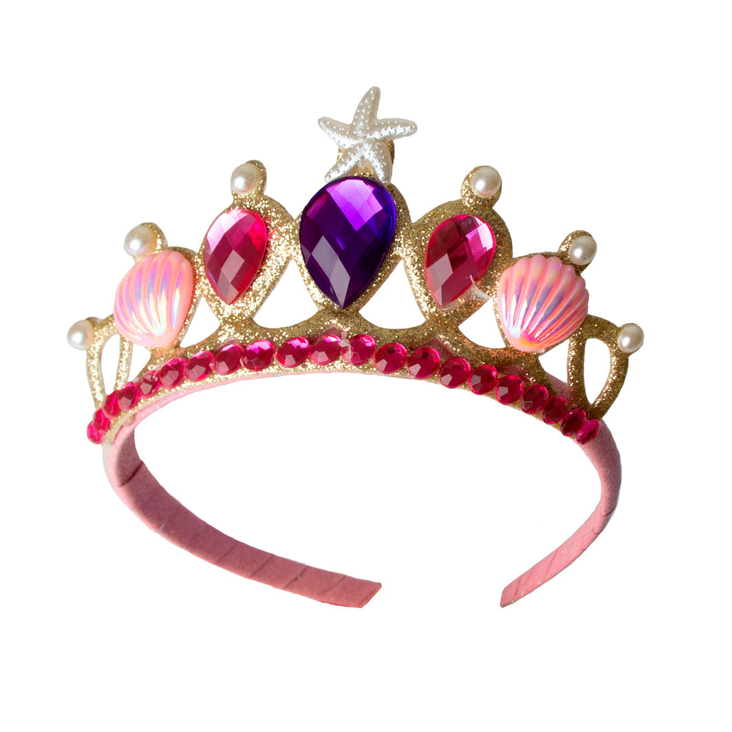 Great Pretenders utkledning, Havfrue skjørt og diadem i pink - Str. 4-6 år