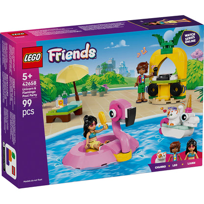 LEGO Friends poolparty med enhjørning og flamingo i boks