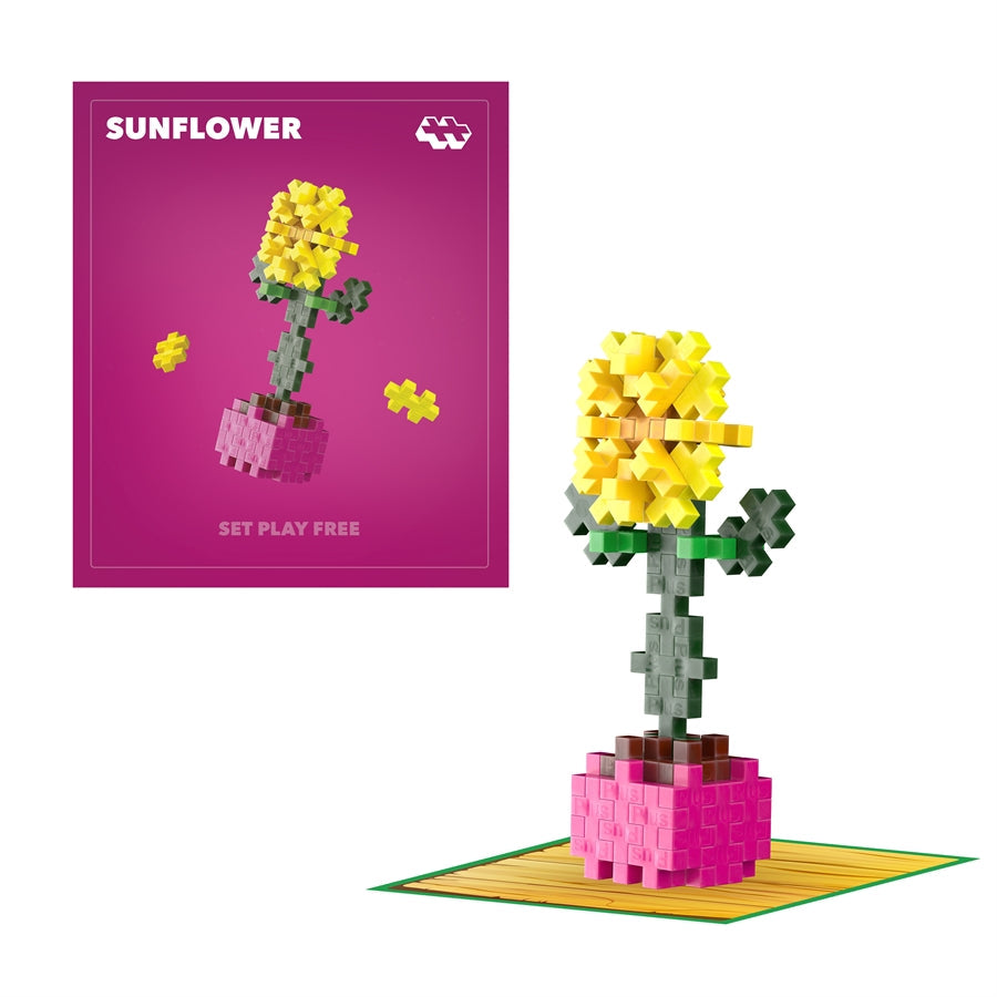 Plus-Plus mini plantepakke, Solsikke - 50 deler