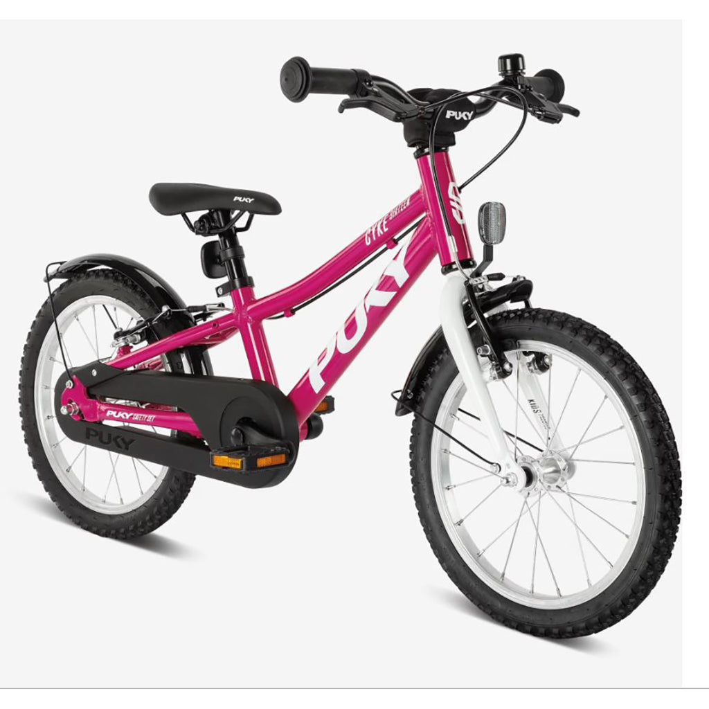 Puky Cyke 16&quot; free whell, barnesykkel kun med håndbrems, Berry/white - Fra 4 år