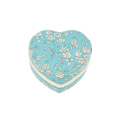Bon Dep smykkeskrin med Liberty-mønster, hjerte - Capel soft teal