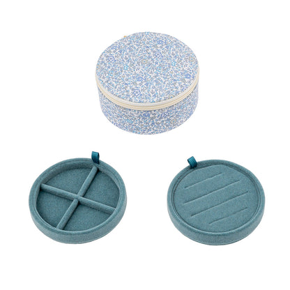 Bon Dep smykkeskrin med Liberty-print, rund - Katie and Millie lyseblå