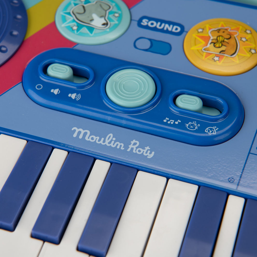 Moulin Roty elektrisk keyboard - Puce &amp; Pilou