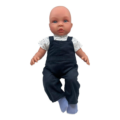Así dukketøy til Leo og Leonora babydukke, str. 46 cm, Buksedress - Marineblå