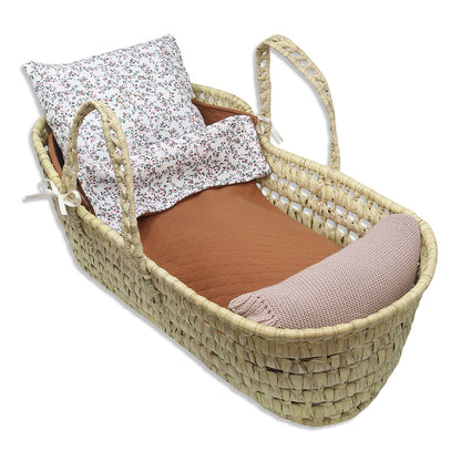 Así dukketilbehør, Dukkelift i flett - Blomstermønster rust/grønn