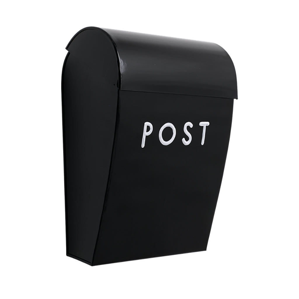 Bruka Postkasse, Sort med hvit skrift og lås