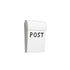 Bruka Design postkasse, Mini - Hvid m sort skrift