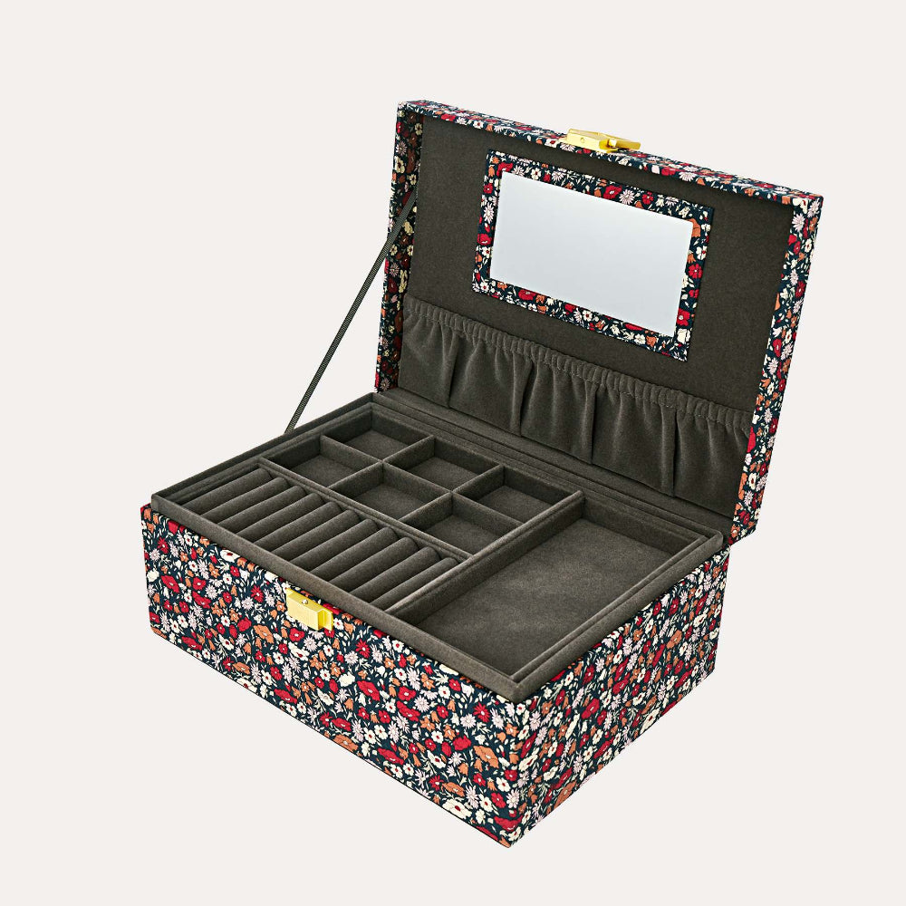 Bon Dep smykkeskrin med Liberty-print, Square - Petal &amp; Daisy