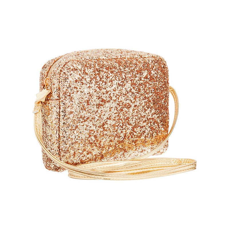 Mimi &amp; Lula skulderveske, Gull glitter clutch