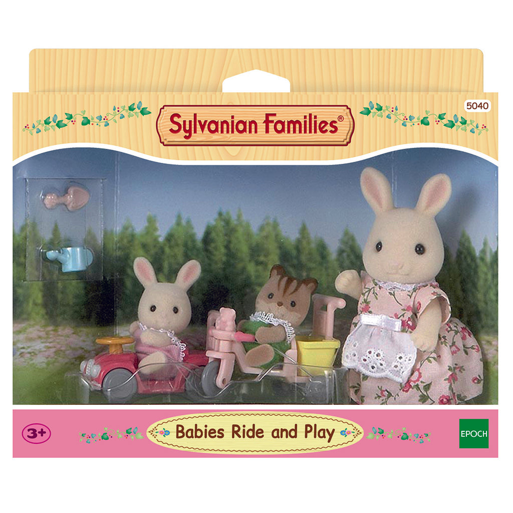 Sylvanian Families, Trehjulssykkel og lekebil med 3 figurer