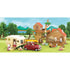 Sylvanian Families caravan, bil og hus i et eventyrligt landskab