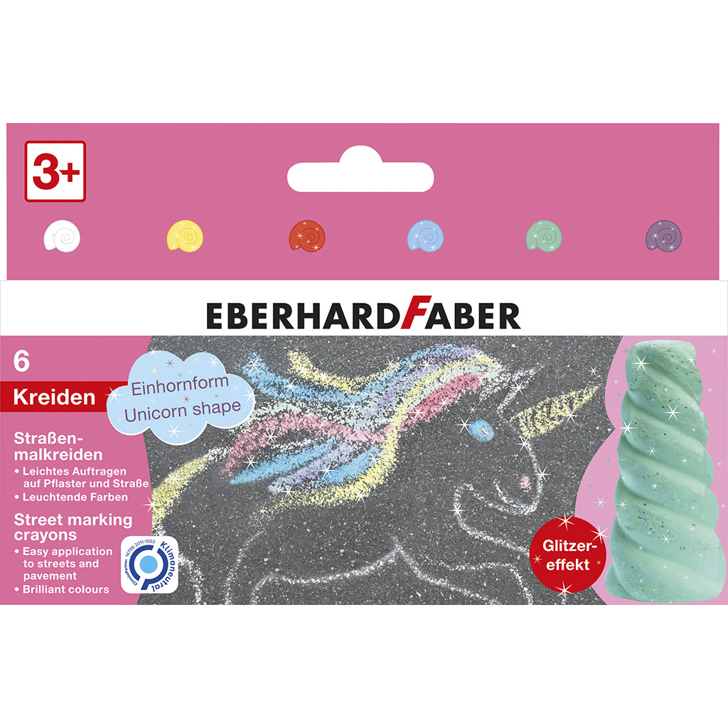 Faber-Castell, EFA gatekritt, 6 stk. - Unicorn glitter