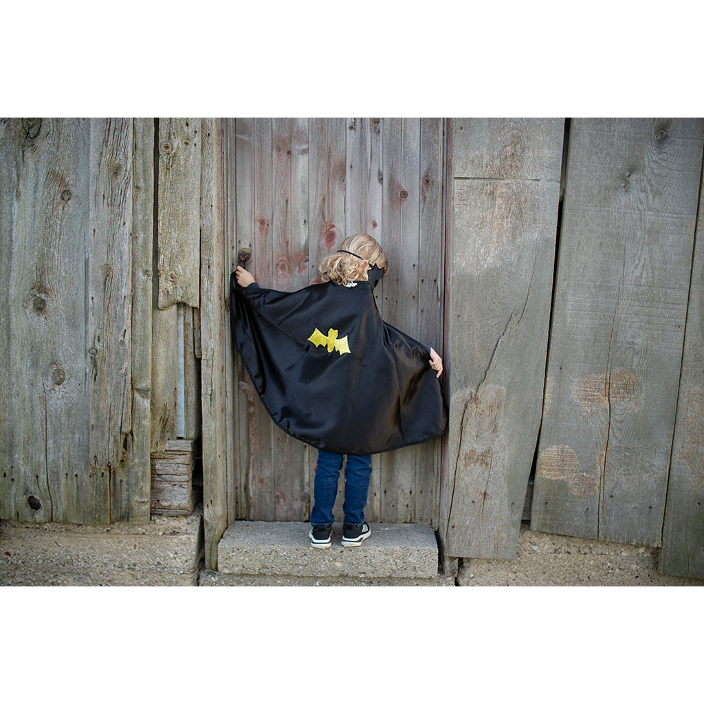 Great Pretenders utkledning, vendbar kappe og maske, Spiderman /Batman - str. 4-6 år