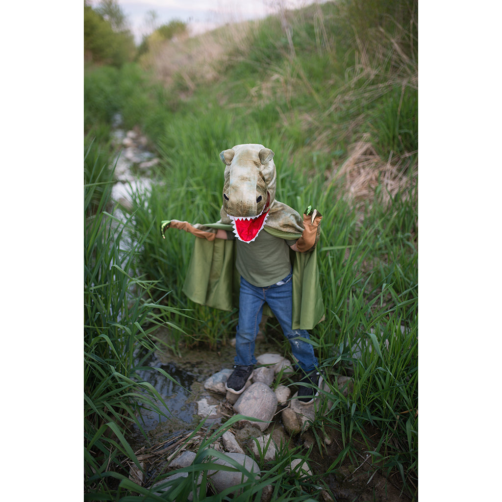 Great Pretenders dyrekostyme, dinosaurkappe, T-Rex - str. 4-6 år