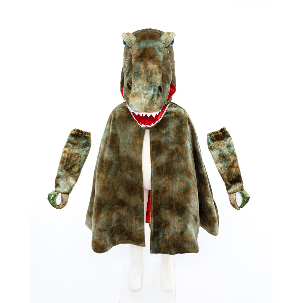 Great Pretenders dyrekostyme, dinosaurkappe, T-Rex - str. 4-6 år