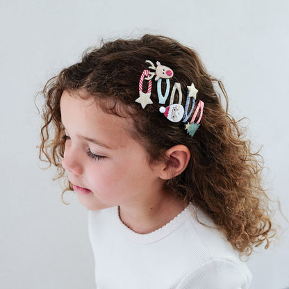 Mimi &amp; Lula - 5 hårspenner – Mini Santa Christmas