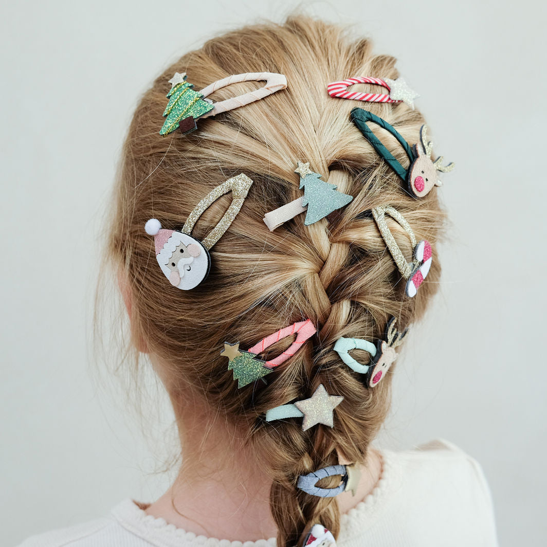 Mimi &amp; Lula - 8 hårspenner - Mini Santa Christmas