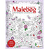 Magisk malebog Eventyrskoven, forside med titel og blomstermønster