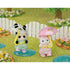 Sylvanian Families Rainy duo sæt med Albert mus og Angela panda i regntøj og paraplyer