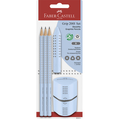 Faber-Castell - Grip sett 3-i-1, Sky blue