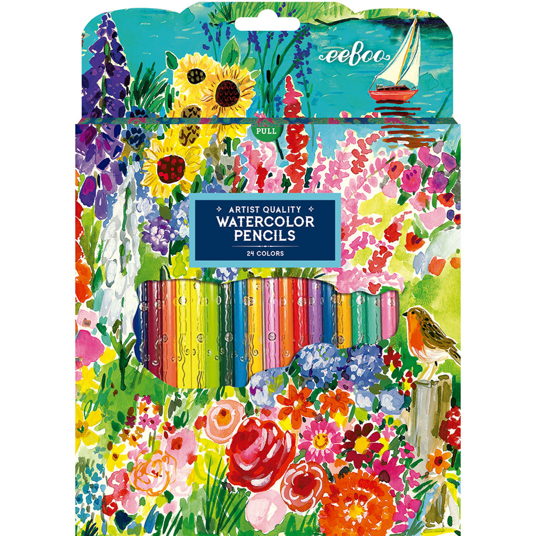 eeBoo 24 Akvarel fargeblyanter, Seaside Garden