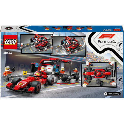 LEGO® City Prosjekt Alicia 2025, F1®-pitstop og pitcrew med Ferrari-bil
