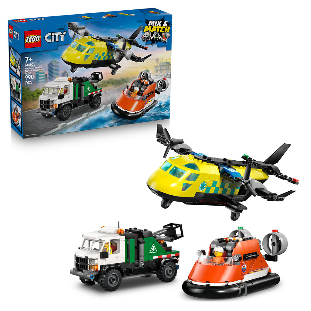 LEGO® City Remix – Fly, servicevogn og luftputebåt