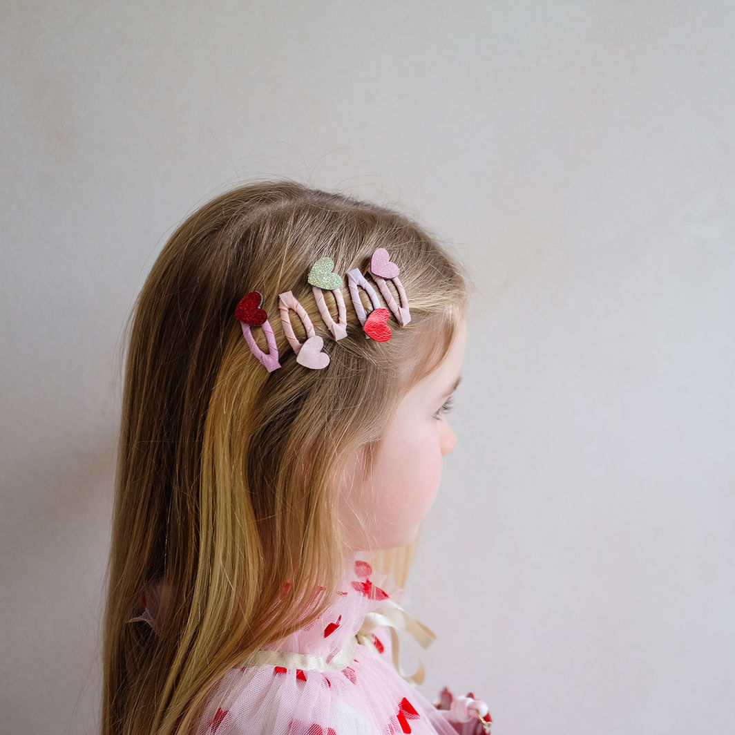 Mimi &amp; Lula 5 hårspenner, Mini Heart Valentines