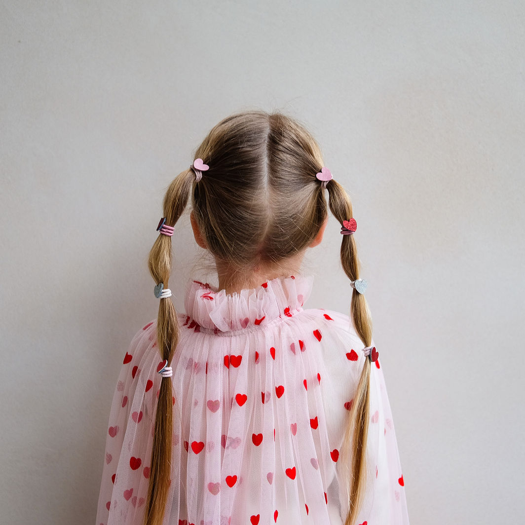 Mimi &amp; Lula 8 hårelastikker, Mini Heart Valentines