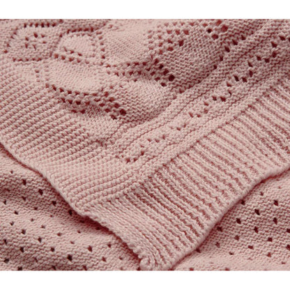 Cam Cam Pointelle babystrikket teppe, Sorbet
