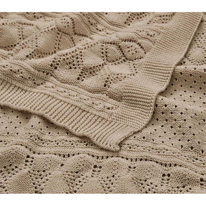 Cam Cam Pointelle babystrikket pledd, Hazel