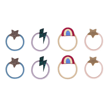 Mimi &amp; Lula - 8 Hårelastikker - Mini Rainbow Dancing Queen