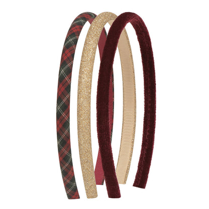 Mimi &amp; Lula - 3 hårbøyler - Red Tartan Pony Pals